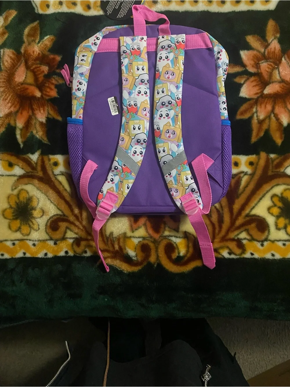 Lankybox Purple Kids Backpack with Cartoon Character